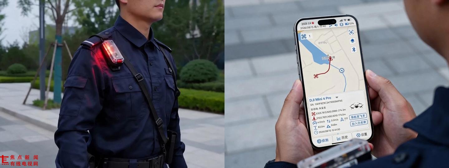 消除城市低空安防无人机监测盲区——凌界天行便携式无人机监测肩灯